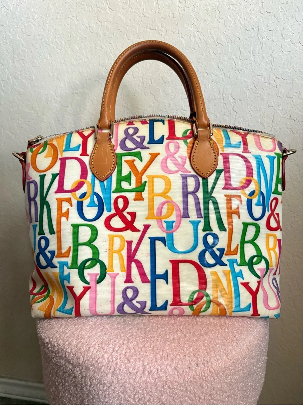 Dooney & Bourke Multicolor Signature Lettering Satchel